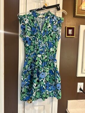 Pinch Green & Blue Floral Mini Dress